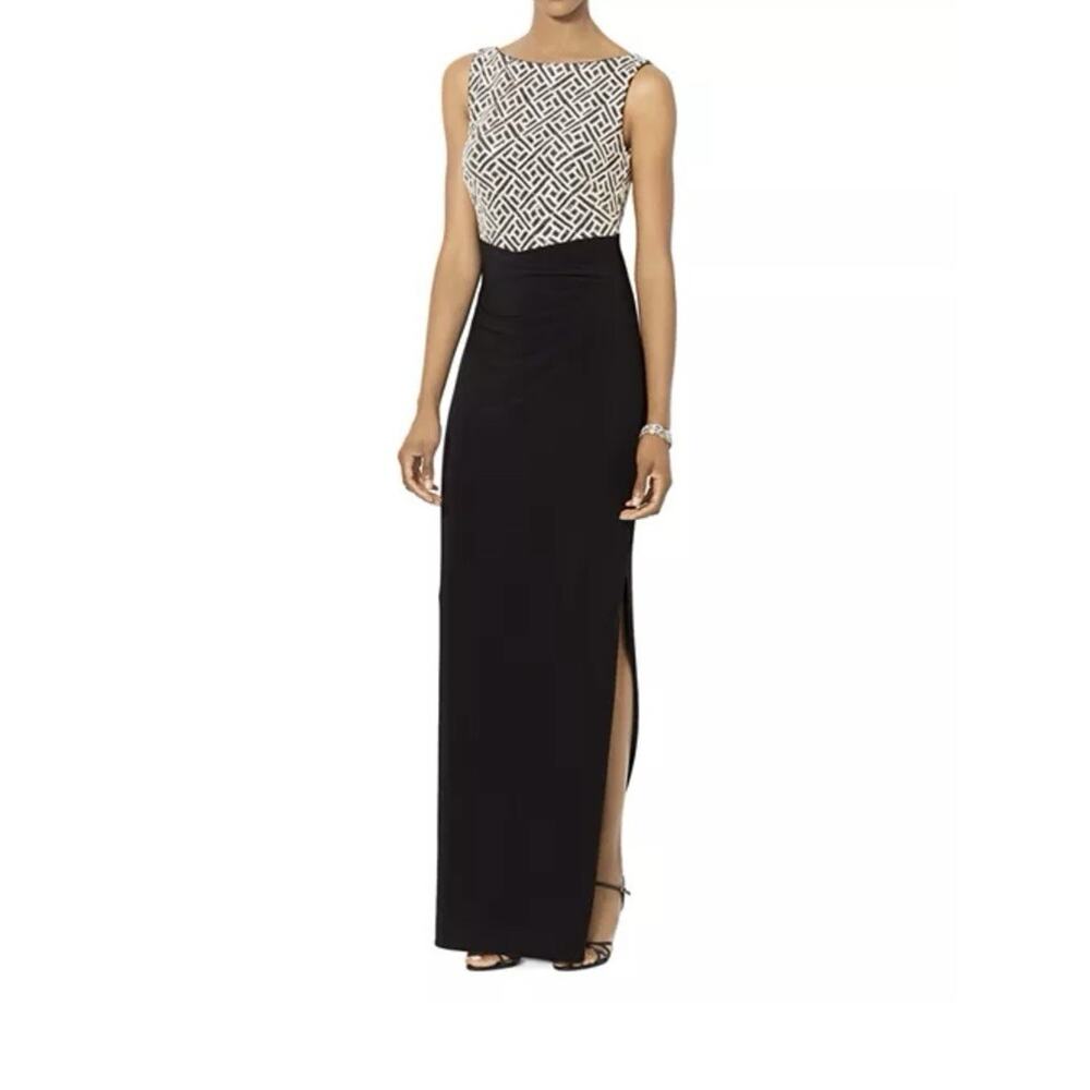 NWT Lauren Ralph Lauren Women's Sequin Jersey Column Gown (4 Black)